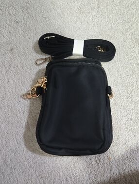 Compact Black Crossbody Phone Bag - Unbranded